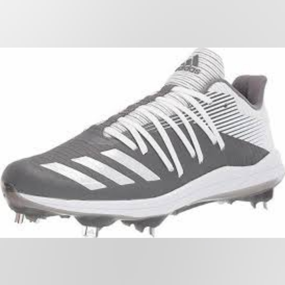 Adidas Men Adizero Afterburner 6 Metal Baseball Cleats Gray/White Size 13, 14